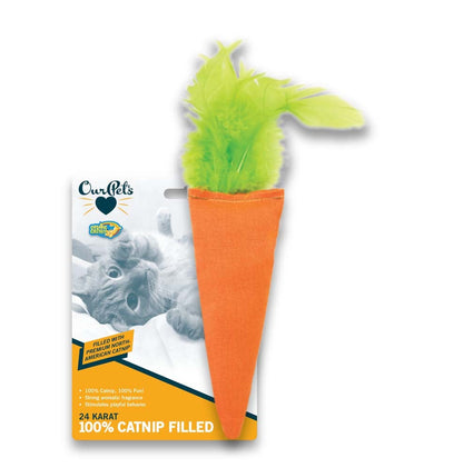 OurPets Cosmic 24 Karat Carrot Catnip Cat Toy Orange, Green 1ea