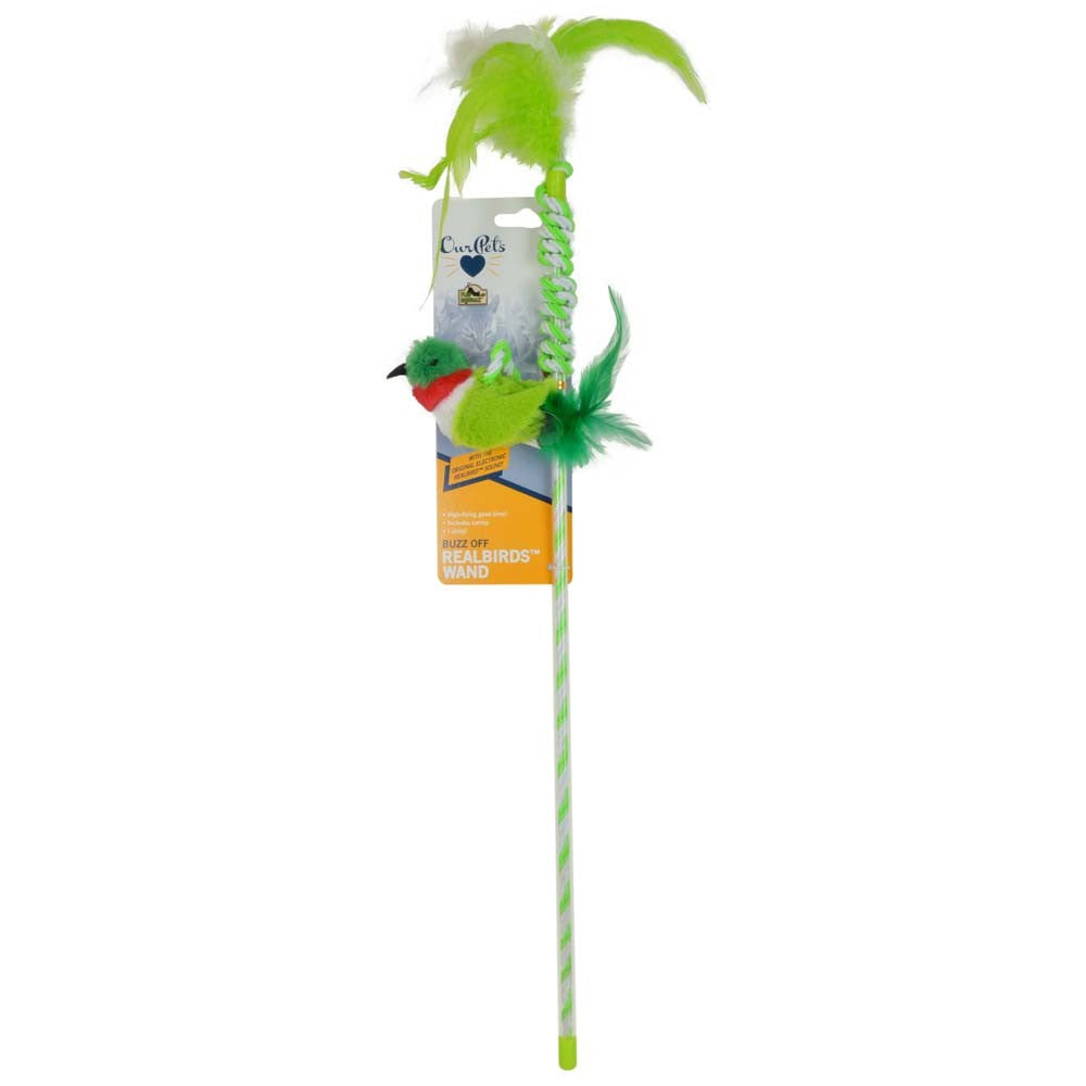 Ourpets Real Bird Wand Buzz Off Hummingbird