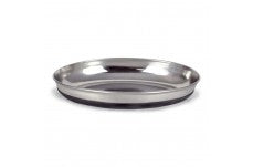 OurPets Rubber Bonded Bottom Oval Cat Bowl Silver 1ea