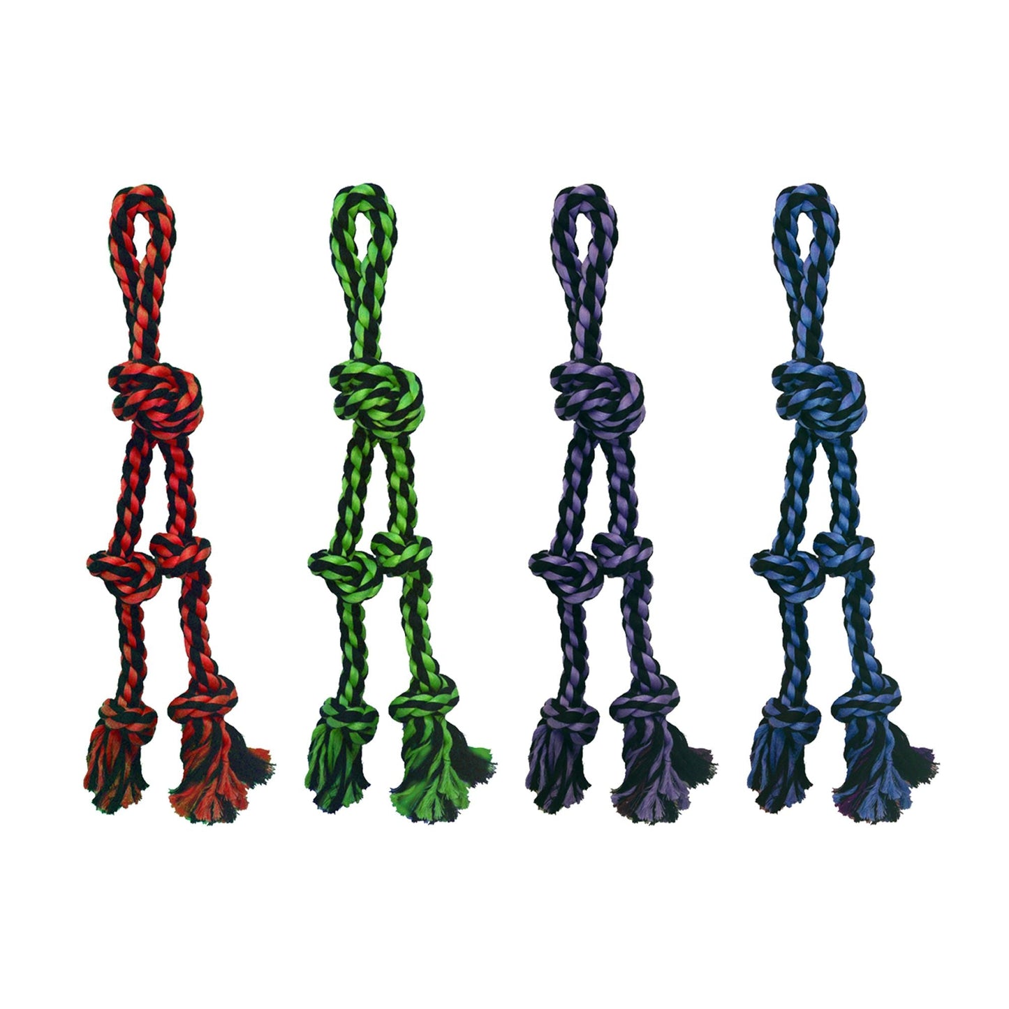 Multipet Nuts for Knots Rope Tug With 2 Danglers Dog Toy Assorted 1ea/20 in, LG