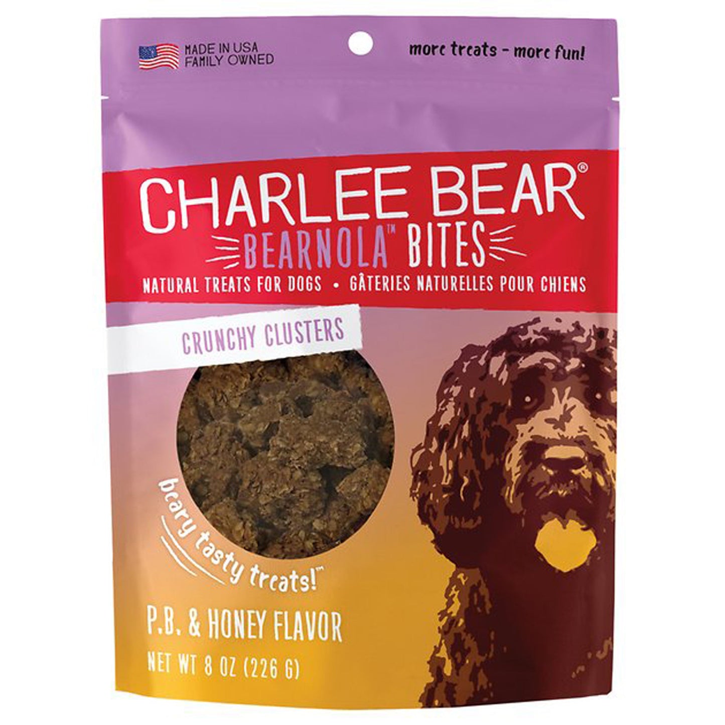 Charlee Bear Dog Bearnola Peanut Butter Honey 8oz.