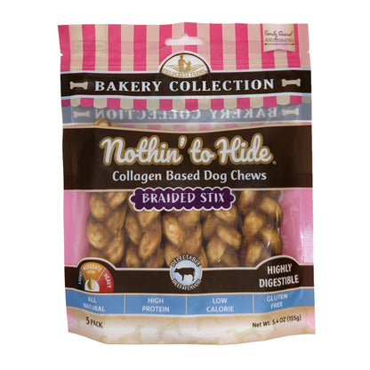 Fieldcrest Farms Nothin' To Hide Bakery Collection Dog Treat Braided Stix, Beef, 1ea/4.5 in, 5 pk