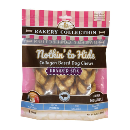 Fieldcrest Farms Nothin' To Hide Bakery Collection Dog Treat Braided Stix, Beef, 1ea/5.5 in, 3 pk