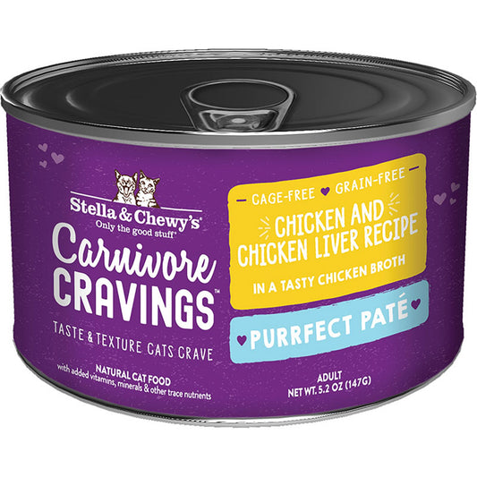 Stella and Chewys Cat Carnivore Cravings Pate Chicken and Liver 5.2oz. (Case of 24)