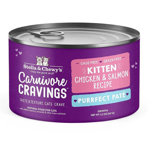 Stella and Chewys Cat Carnivore Cravings Purrfect Pate Kitten Chicken and Salmon 5.2oz. (Case of 24)