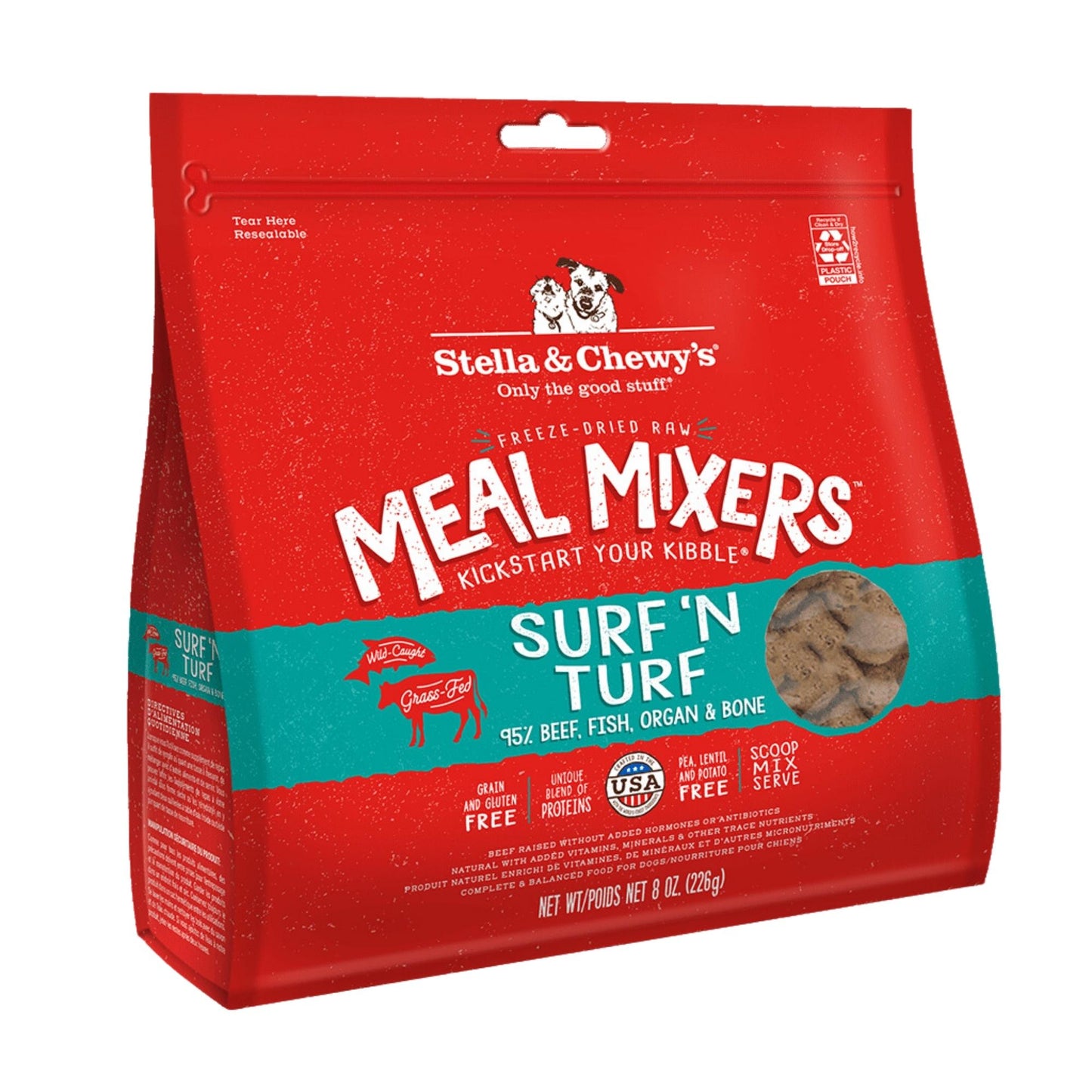 Stella and Chewys Dog Freeze-Dried Mixer Surf and Turf 8oz.