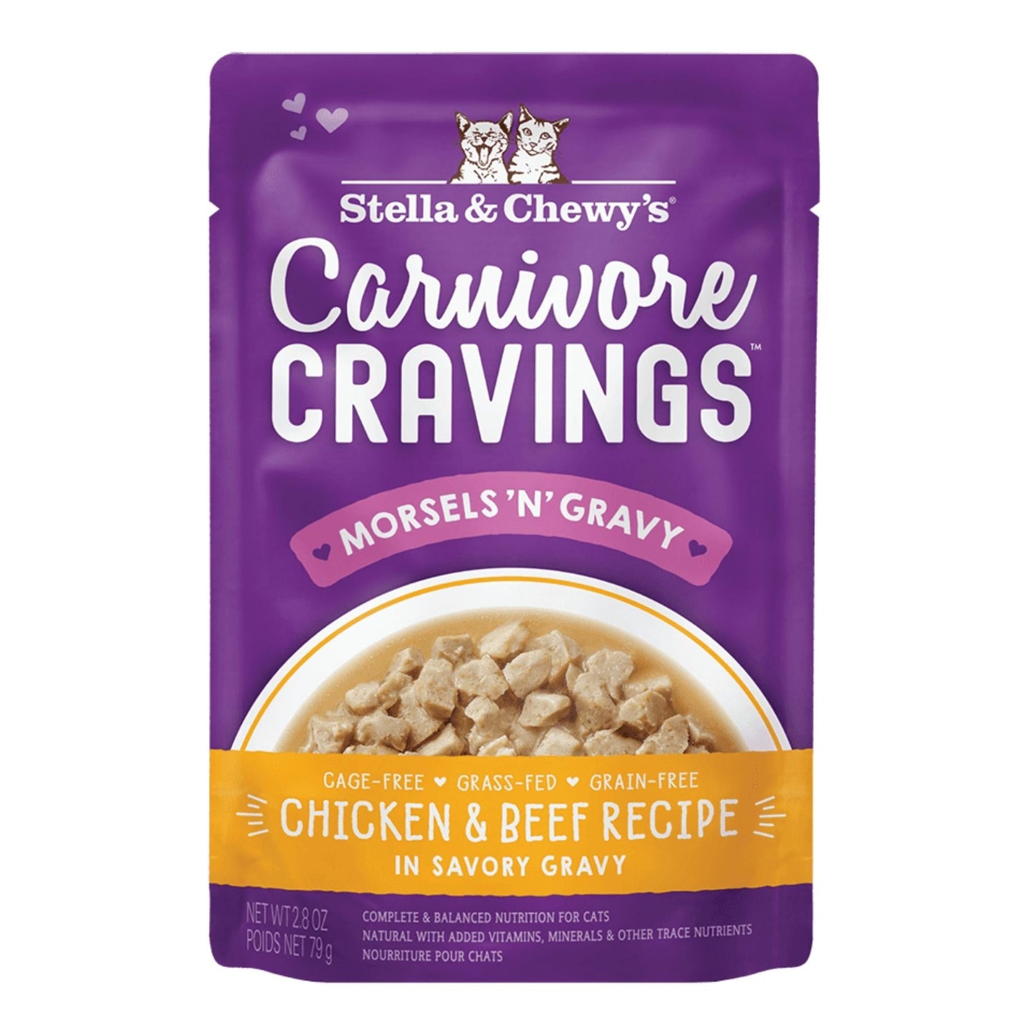 Stella and Chewys Carnivore Cravings MorselsNGravy Chicken and Beef Recipe 2.8oz. (Case of 24)