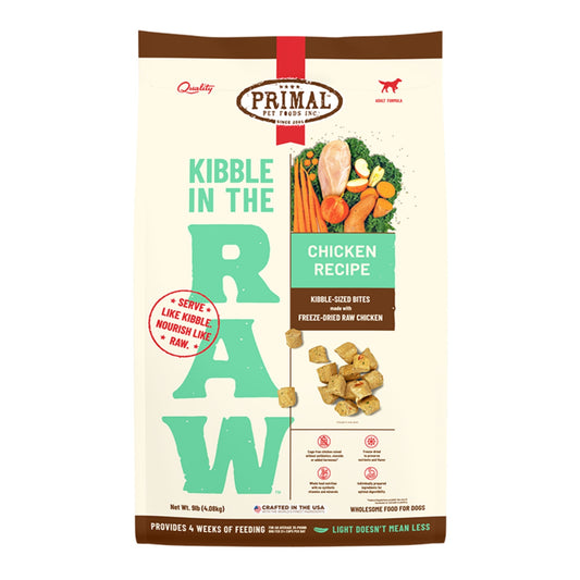 Primal Dog Freeze-Dried Kibble In The Raw Chicken 9Lb