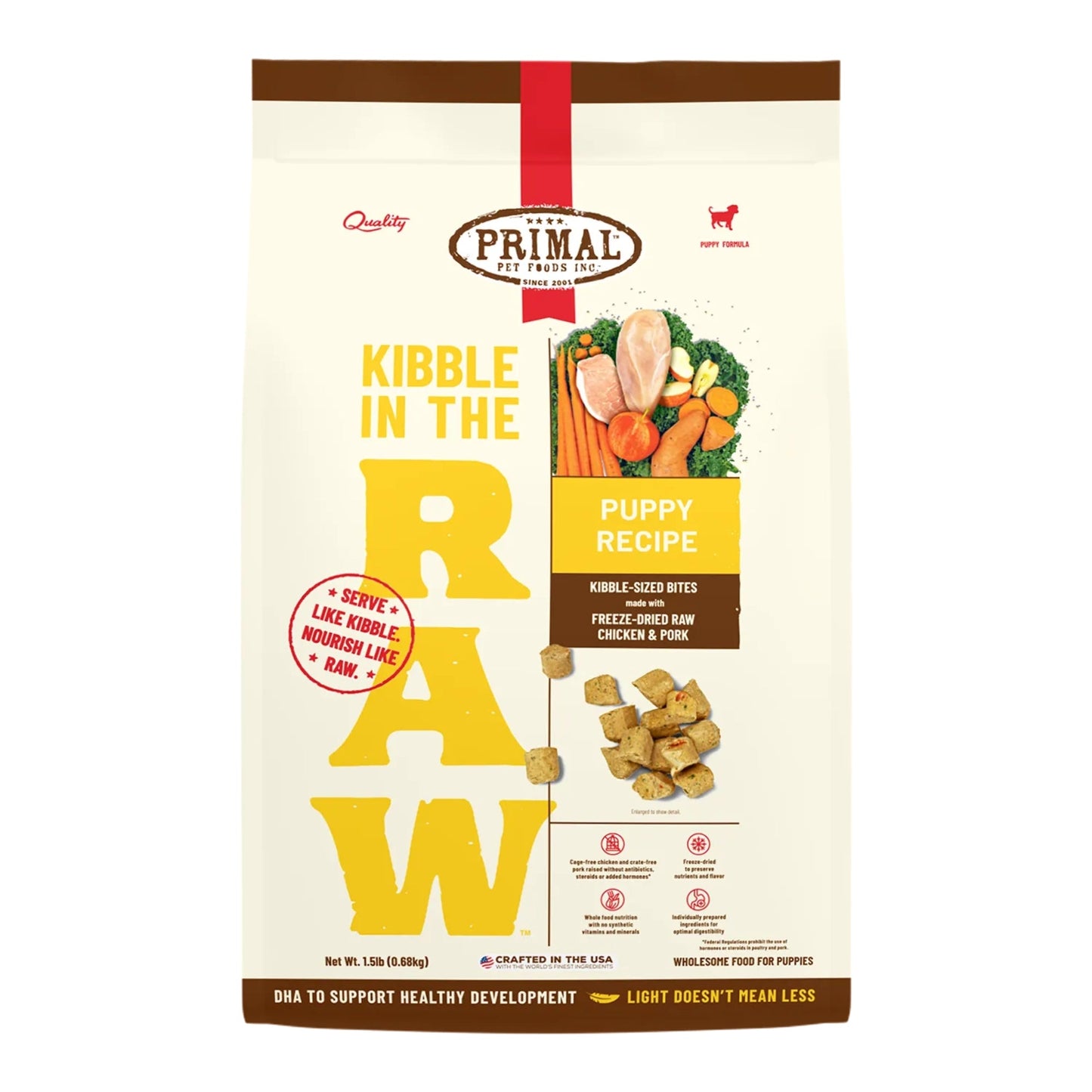 Primal Dog Freeze-Dried Kibble In The Raw Puppy 1.5Lb