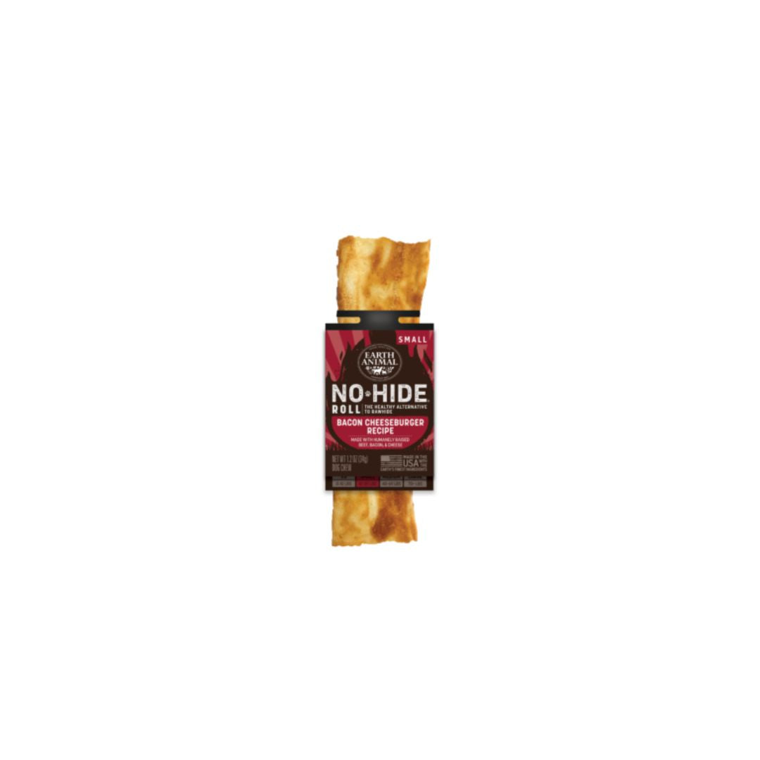 Earth Animal Dog No-Hide Bbq Roll Bacon Cheeseburger Small 24 Count