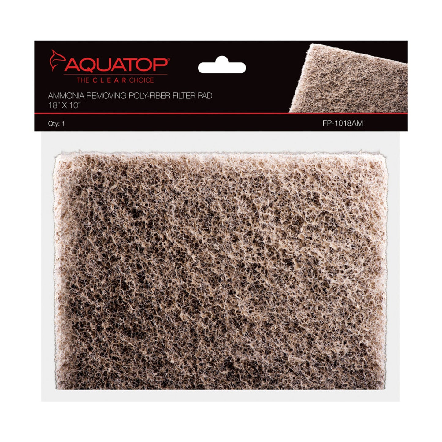 Aquatop Ammonia Removing Poly-fiber Filter Pad 1ea/18X10, 1Pc