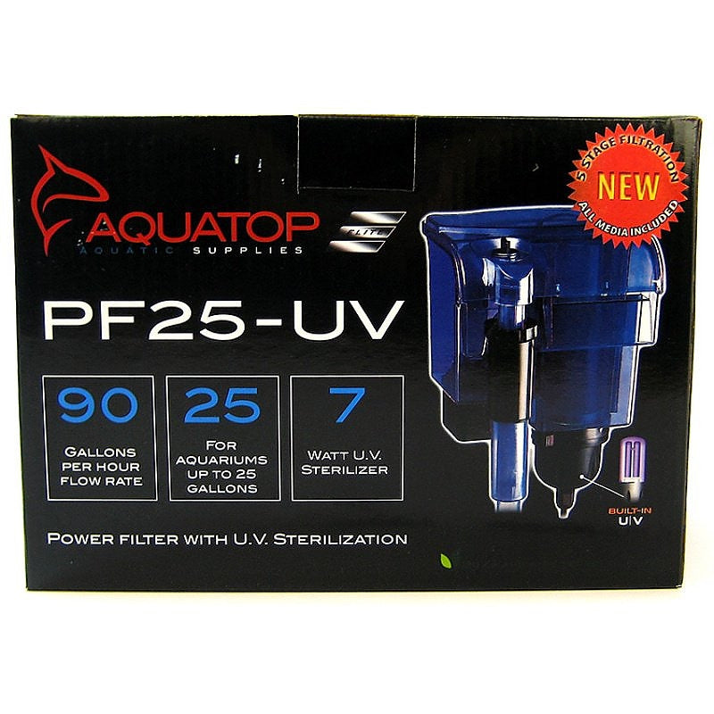 Aquatop Hang on Power Filter PF25-UV with UV Sterilization Translucent Blue 1ea