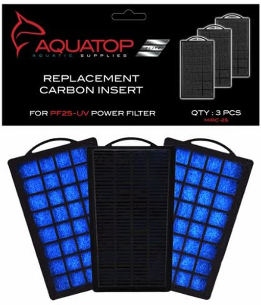 Aquatop Aquarium Carbon Cartridge for Hang on Power Filters For PF25-UV Power Filter 1ea/3 ct