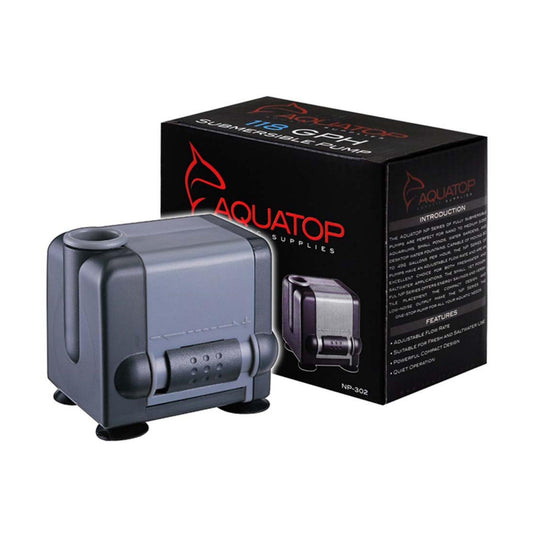 Aquatop NP-302 Aquarium Submersible Water Pump Black, Grey 1ea