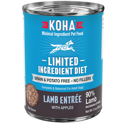 Koha Dog Limited Ingredient Grain Free 90% Lamb 13oz. (Case of 12)