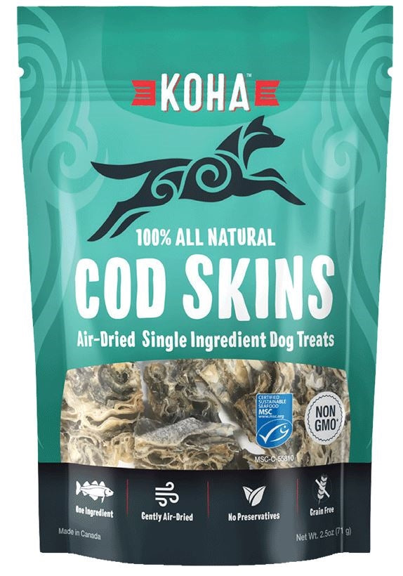 Koha Dog Grain Free Air Dried Cod Skins 2.5oz.