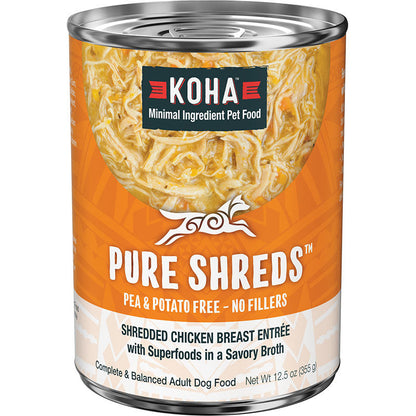 Koha Dog Grain Free Shredded Chicken 12.5oz. (Case of 12)