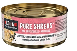 Koha Cat Grain Free Shredded Chicken and Salmon 2.8Oz (Case Of 24)