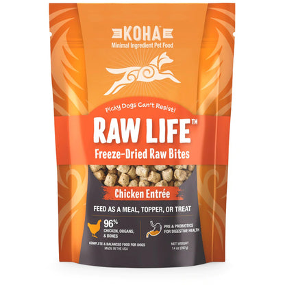 Koha Dog Grain Free Raw Freeze Dried Bites Chicken 14oz.