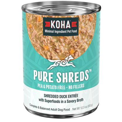 Koha Dog Grain Free Shredded Duck 12.5oz. (Case of 12)