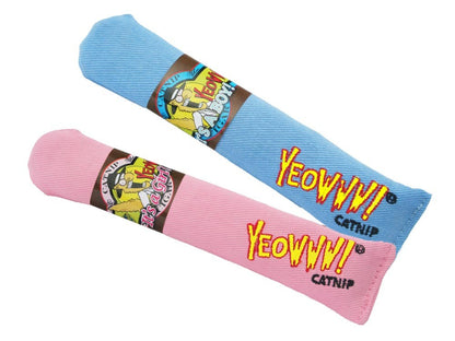 Yeowww! Big Baby Cigars Catnip Toy Pink & Blue 1ea/7 in, 12 pk