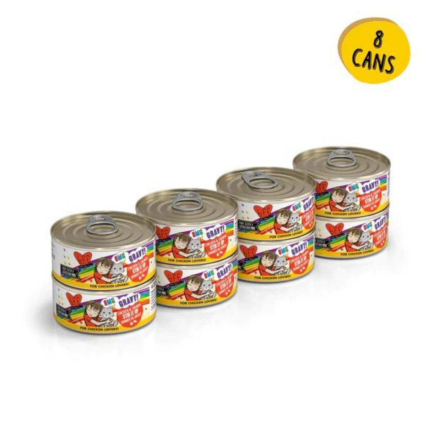 BFF Cat Omg Chicken and Salmon Stir It Up Dinner in Gravy 5.5oz. (Case Of 8)