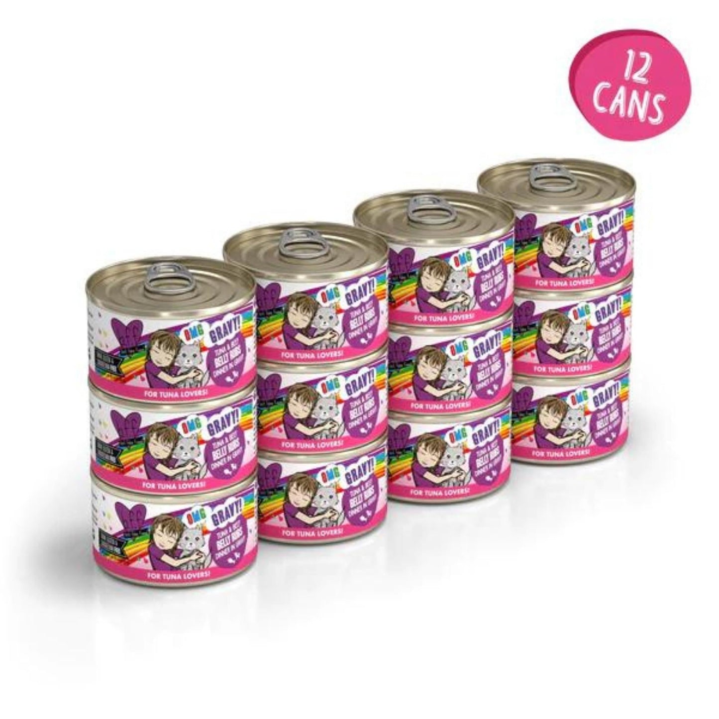 BFF Cat Omg Tuna and Beef Belly Rubs Dinner in Gravy 2.8oz. (Case of 12)