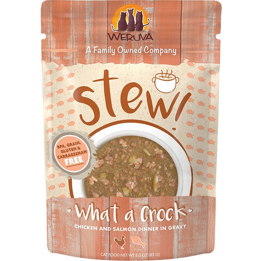 Weruva Cat Stew! What A Crock Chicken and Salmon 3oz. Pouch (Case of 12)