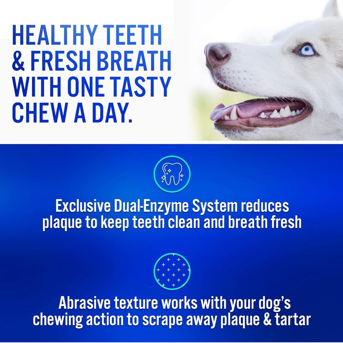 C.E.T. Enzymatic Oral Hygiene Chews For Dogs Beef/Chicken Large 30 Count