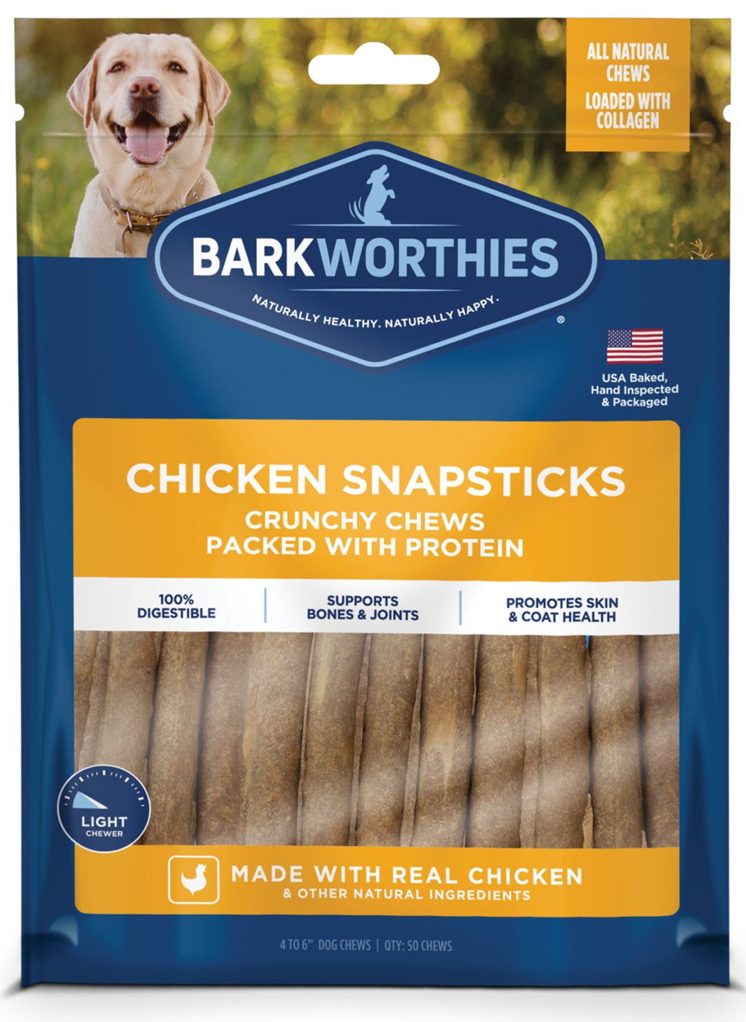 Barkworthies Dog Snacksticks Chicken 6In 5Pk