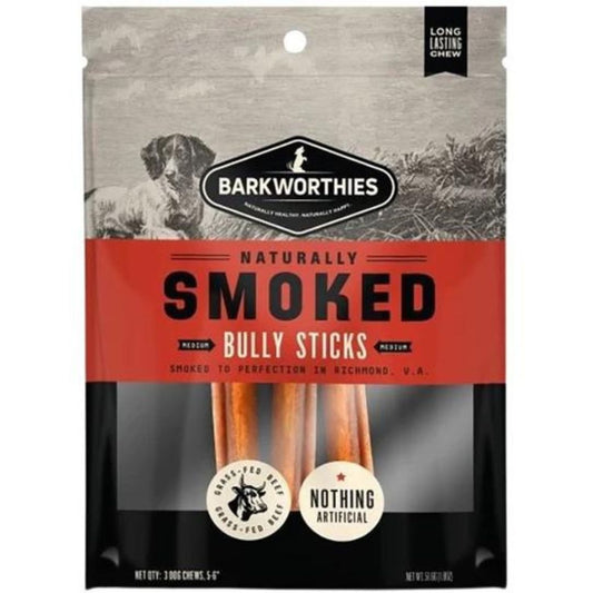 Barkworthies Dog Smoked Bully 6 Inch 3 Pack