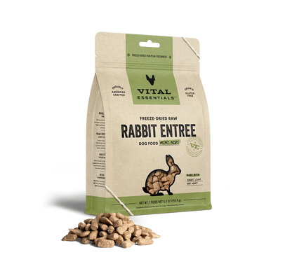 Vital Essentials Dog Freeze-Dried Mini Nibs Rabbit 5.5oz.