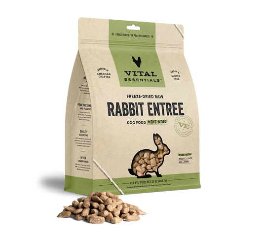 Vital Essentials Dog Freeze-Dried Mini Nibs Rabbit 25oz.