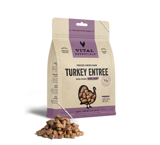 Vital Essentials Dog Freeze-Dried Mini Nibs Turkey 5.5oz.