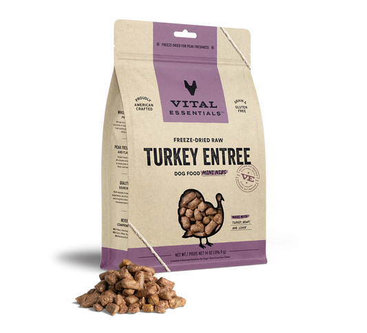 Vital Essentials Dog Freeze-Dried Mini Nibs Turkey 14oz.