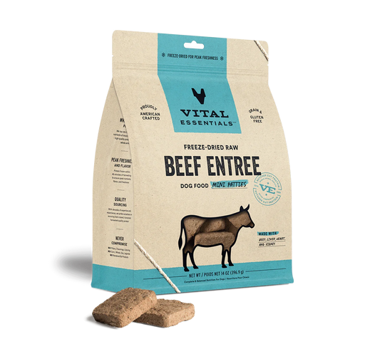 Vital Essentials Dog Freeze-Dried Mini Patties Beef 14oz.