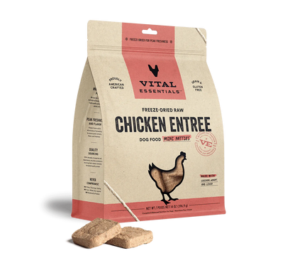 Vital Essentials Dog Freeze-Dried Mini Patties Chicken 14oz.