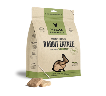 Vital Essentials Dog Freeze-Dried Mini Patties Rabbit 14oz.