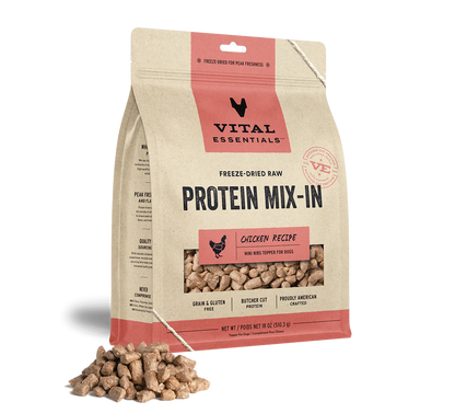 Vital Essentials Dog Freeze Dried Topper Chicken 18oz.