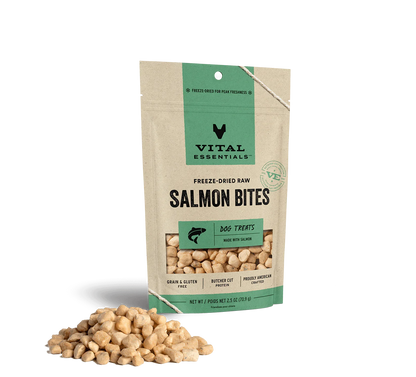 Vital Essentials Dog Freeze-Dried Treat Bites Salmon 2.5oz.