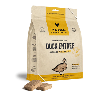 Vital Essentials Cat Freeze Dried Mini Patties Duck 8oz.