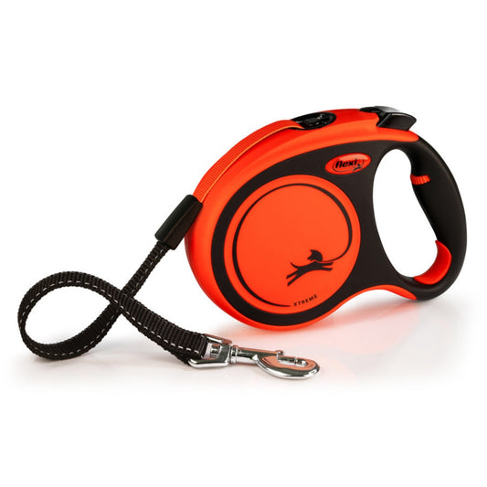 Flexi Xtreme Retractable Leash Orange  Black, 1ea/LG, 16 ft