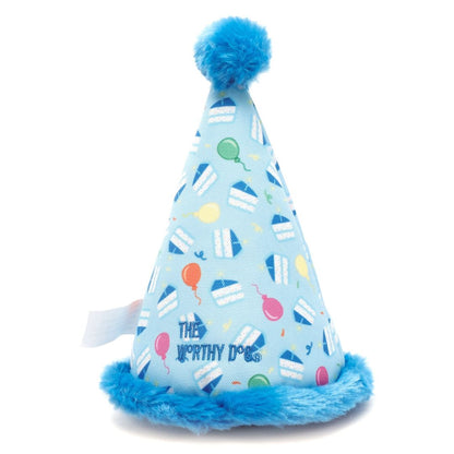 Worthy Dog Cat Birthday Hat Blue