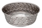 Loving Pets Diamond Plate Bowls with Non Skid Bottom Dog Dish Bowl Silver 1ea/1 pt