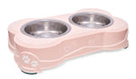 Loving Pets Double Diner Dog Bowl Paparazzi Pink 1ea/MD