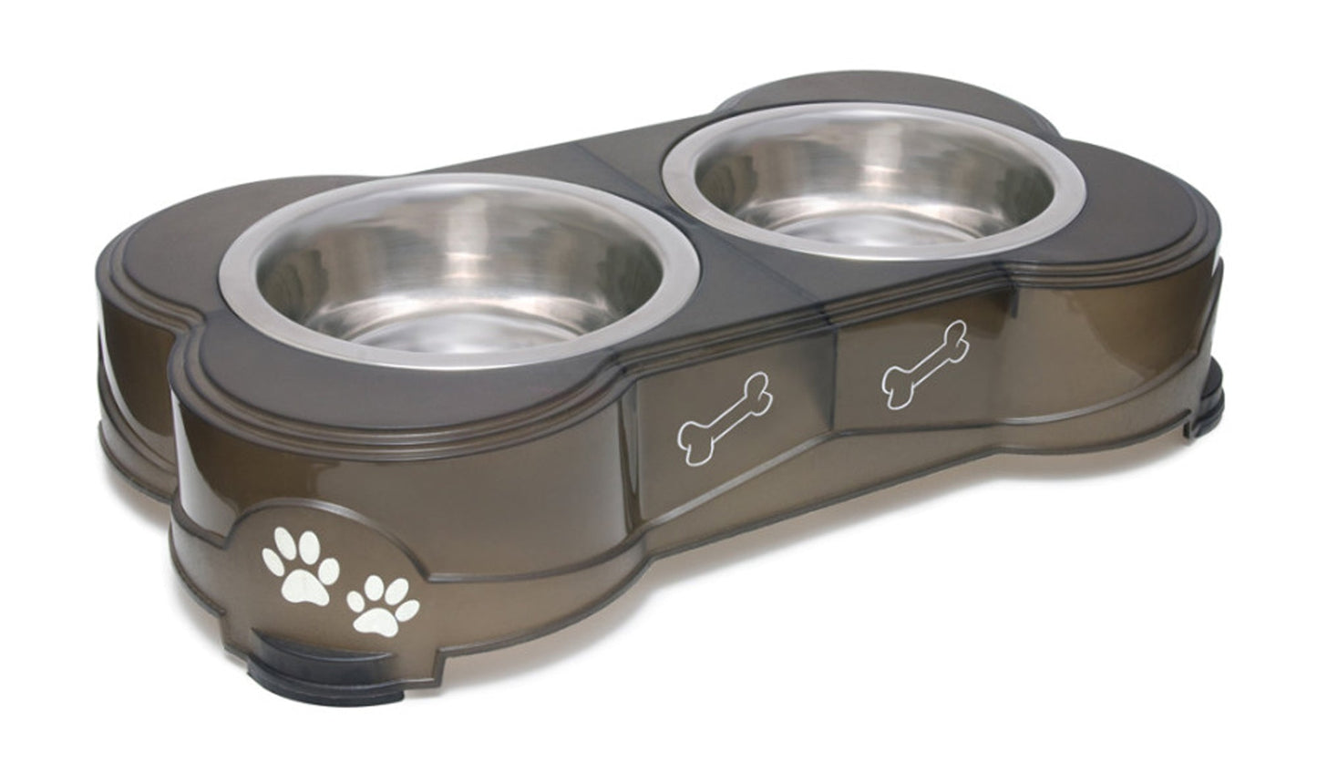 Loving Pets Double Diner Dog Bowl Espresso 1ea/MD