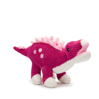 Fabdog Dog Floppy Stegosaurus Dinosaur Pink Large