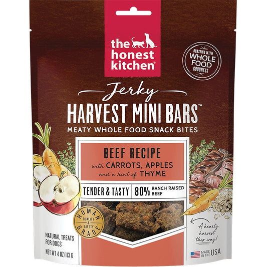 Honest Kitchen Dog Beef Jerky Harvest Bars Mini 4oz.