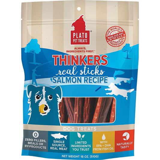 Plato Dog Thinkers Stick Salmon 18oz.