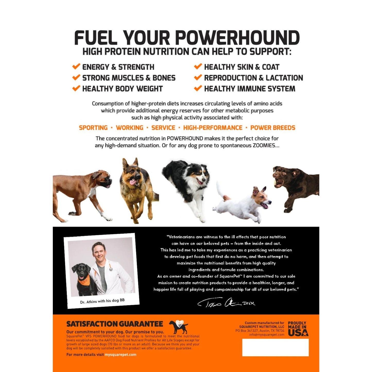 Square Pet VFS Powerhound Dog 4.4Lb  Turkey Chicken